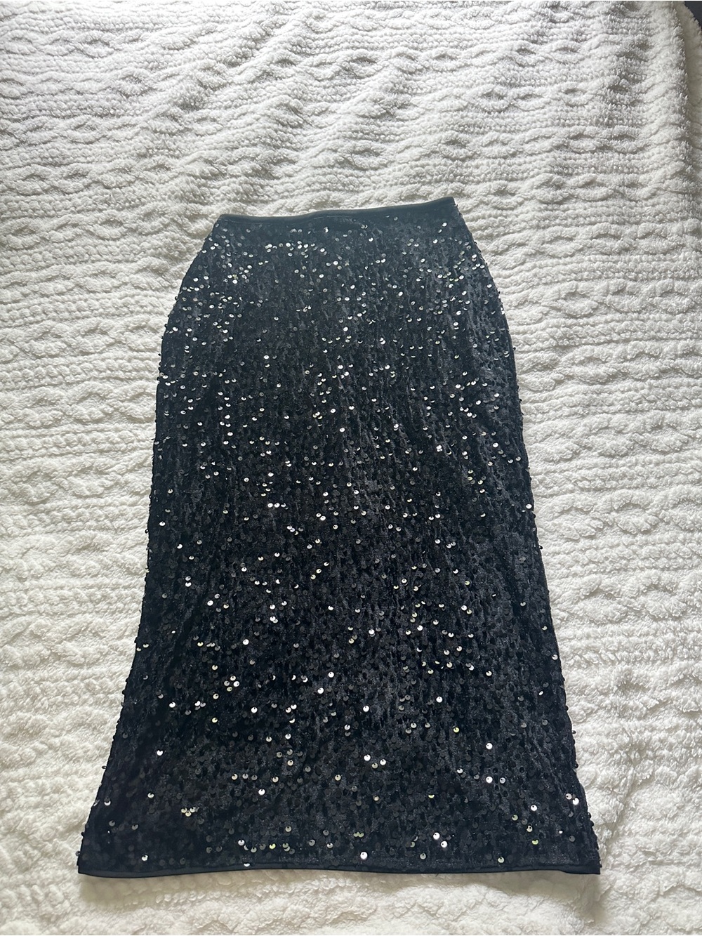 Black Sequin Pencil Skirt